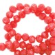 Top Glas Facett Glasschliffperlen 6x4mm rondellen Vermilion red-pearl shine coating
